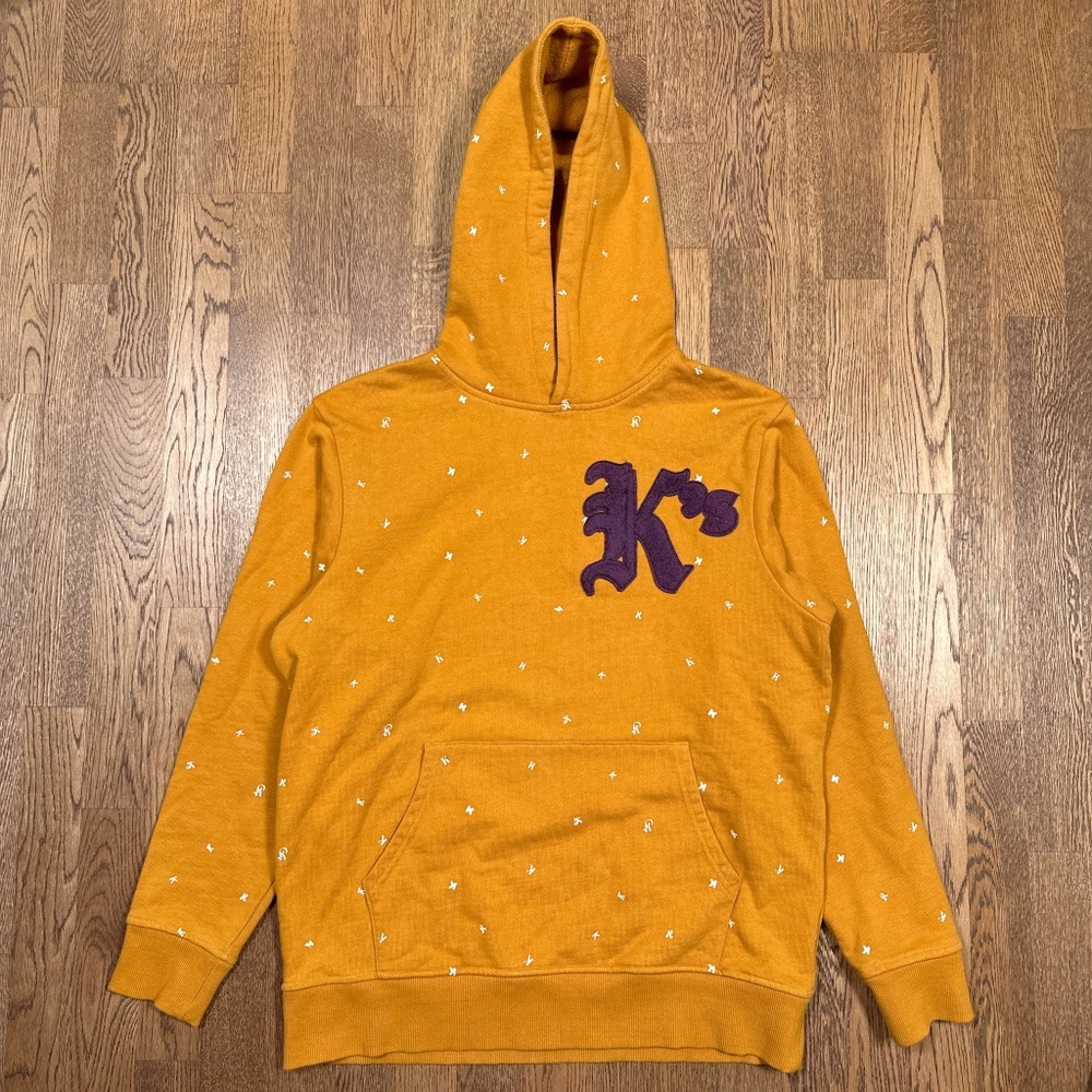 Kith K's Yellow Purple Lakers Style All Over Terry Fleece Hoodie Mens Medium